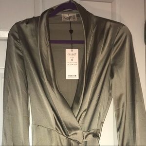 Club L London silk wrap dress tuxedo - NWT sz 2